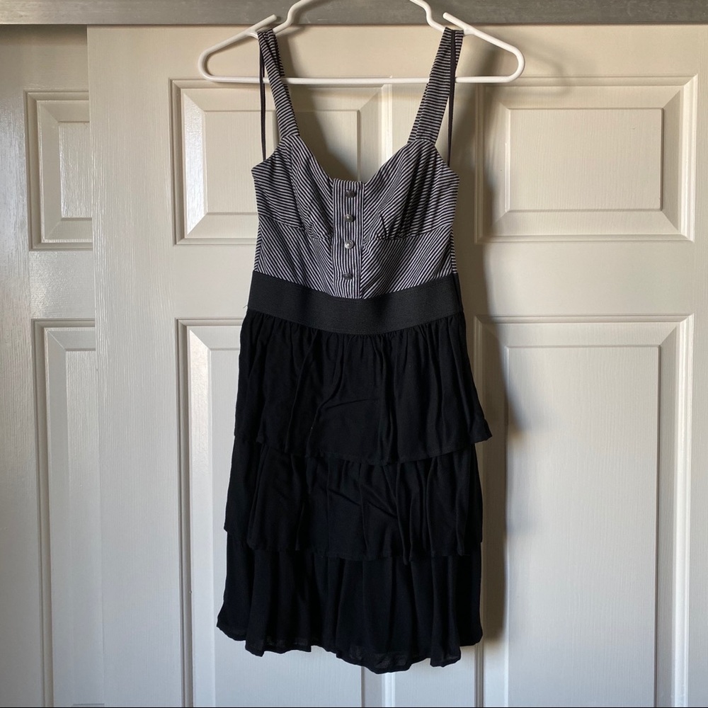 Black ruffle dress